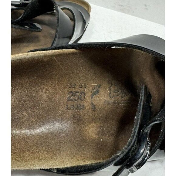 Birkenstock Birkis Florida 3 Straps Sandals Women’s Sz 8 N Black Patent Shoes - Picture 8 of 8